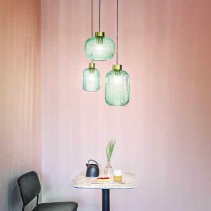 Ideal Lux - Rippvalgusti kaablil MINT 1xE27/60W/230V läbimõõt 14 cm roheline