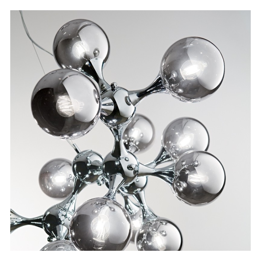 Ideal Lux - rippvalgusti kaablil NODI 15xE14/28W/230V läbimõõt 105 cm läikiv kroom