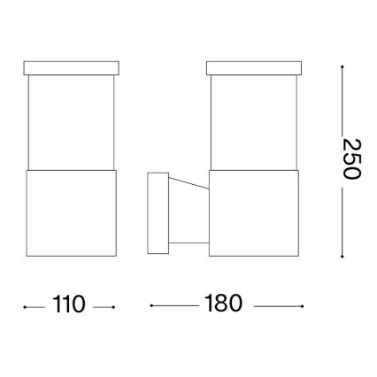 Ideal Lux - seinale paigaldatav välisvalgusti TRONCO 1xE27/42W/230V IP44 pruun