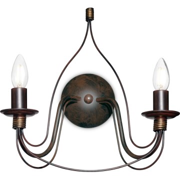 Ideal Lux - Seinavalgusti CORTE 2xE14/40W/230V pruun/patina