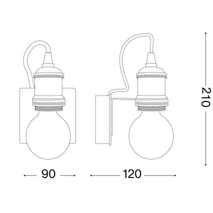 Ideal Lux - Seinavalgusti FRIDA 1xE27/60W/230V vask