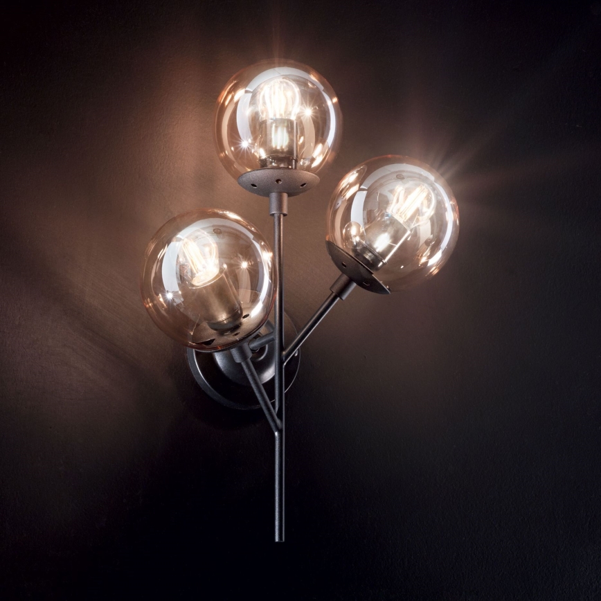 Ideal Lux - Seinavalgusti KEPLER 3xE27/42W/230V must/suitsune