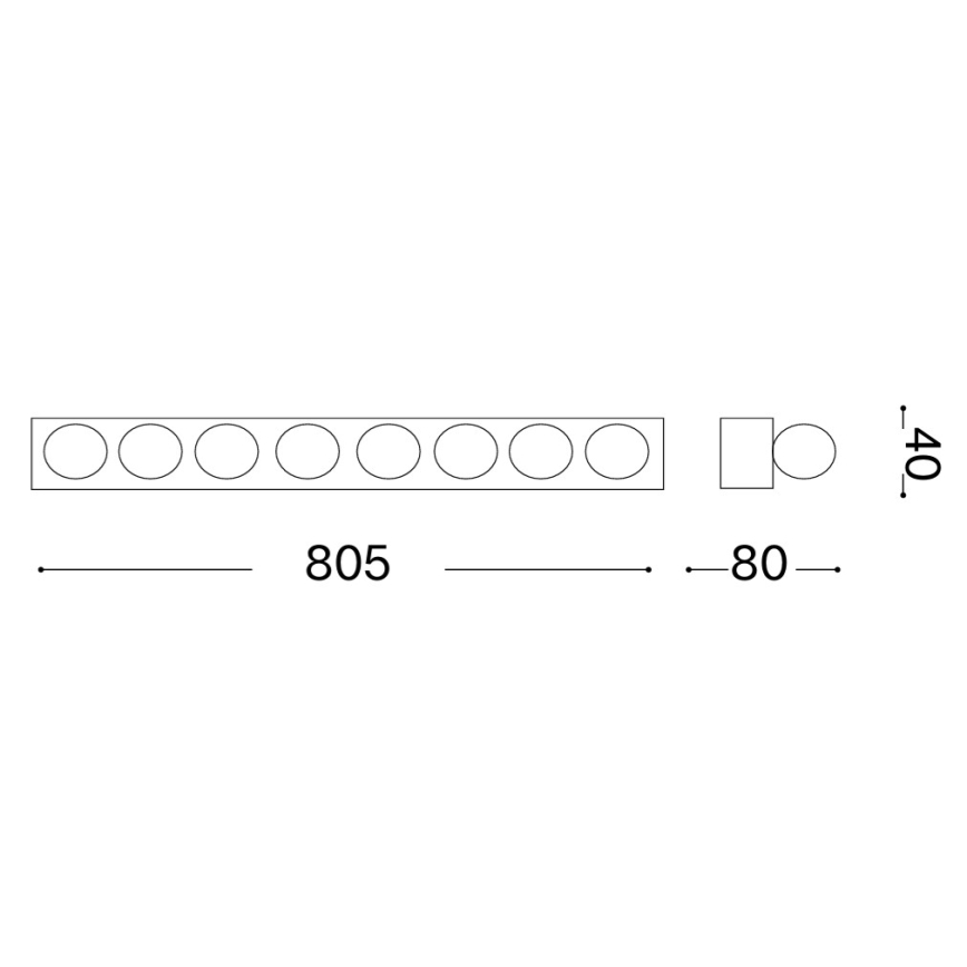Ideal Lux - Seinavalgusti PRIVE 8xE14/40W/230V läikiv kroom