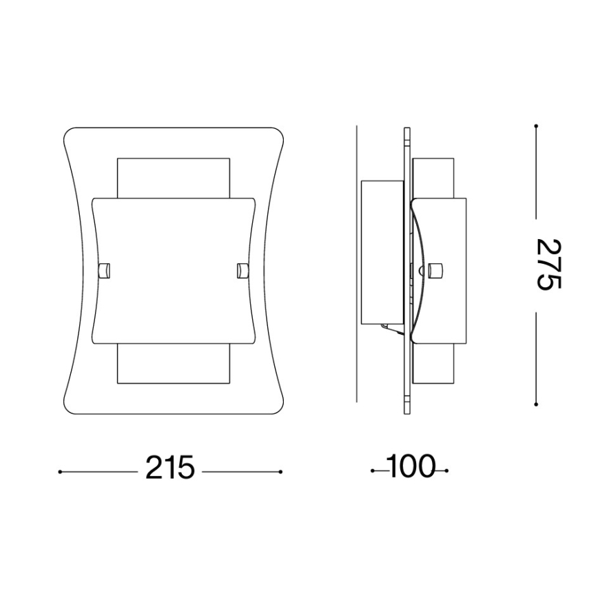 Ideal Lux - Seinavalgusti TRIPLO 1xE27/60W/230V läbipaistev