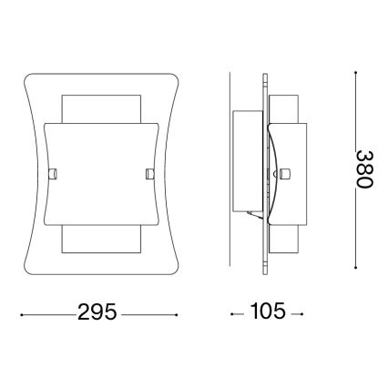 Ideal Lux - Seinavalgusti TRIPLO 2xE27/60W/230V läbipaistev