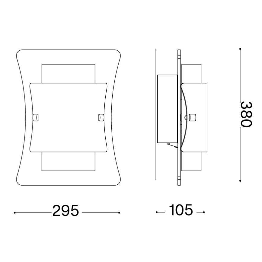 Ideal Lux - Seinavalgusti TRIPLO 2xE27/60W/230V läbipaistev