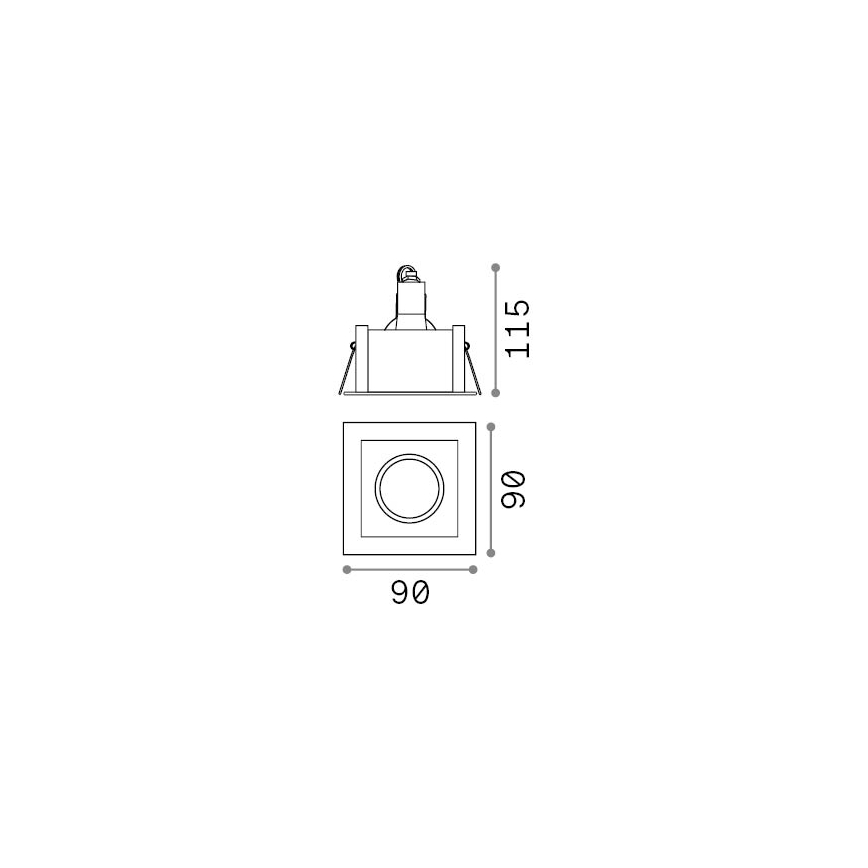 Ideal Lux - Sisseehitatud laevalgusti FUNKY 1xGU10/50W/230V 9x9 cm mattkroom