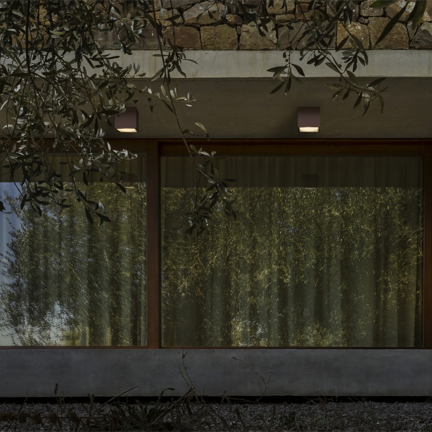 Ideal Lux - suunav välisvalgusti TECHO 1xGU10/20W/230V 9x9 cm IP54 pruun