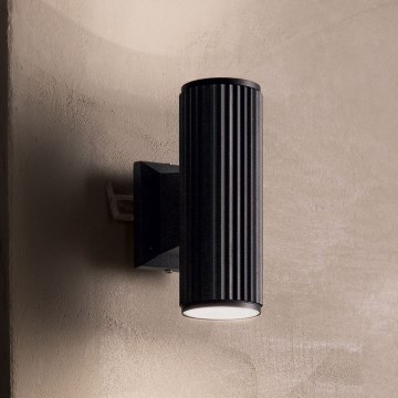 Ideal Lux - Väli seinavalgusti BASE 2xGU10/28W/230V IP44 must
