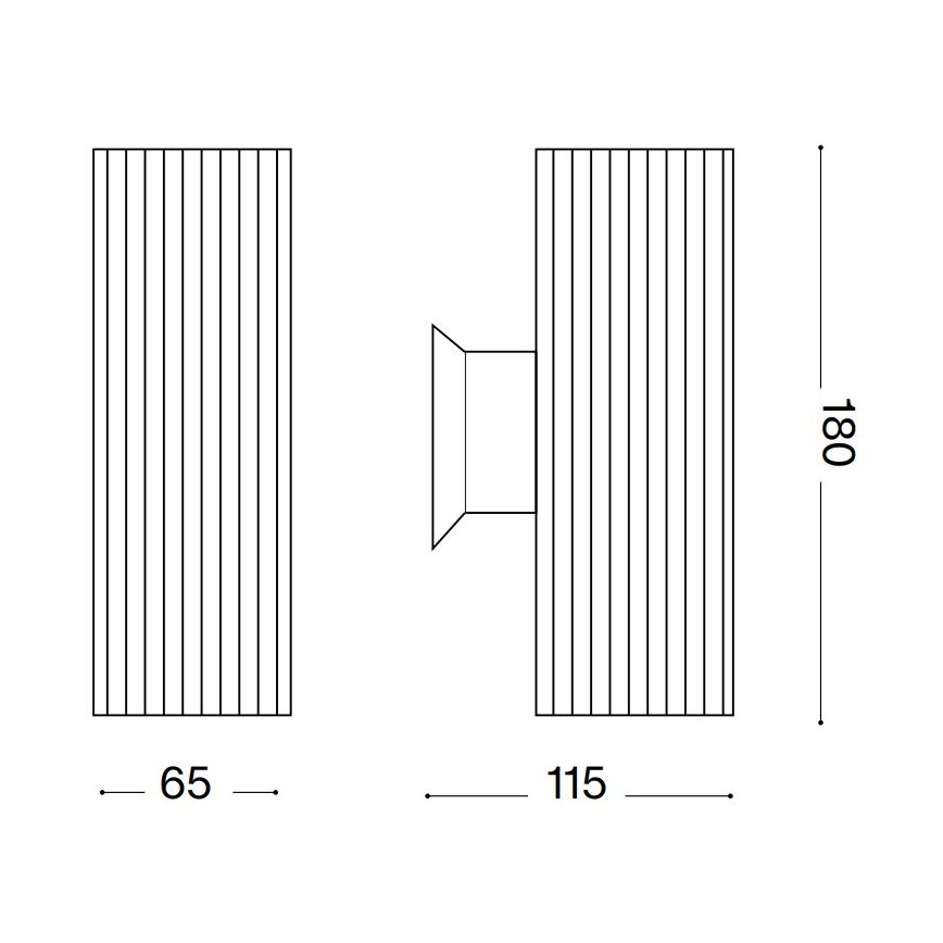 Ideal Lux - Väli seinavalgusti BASE 2xGU10/28W/230V IP44 must