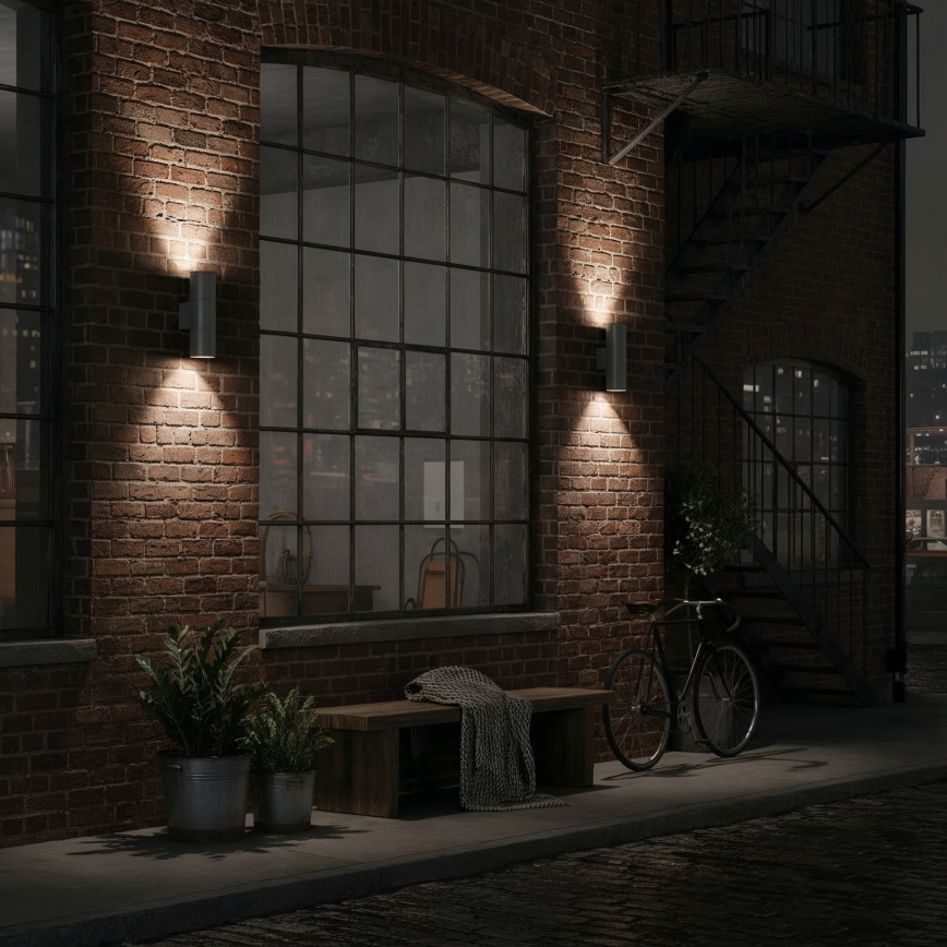 Ideal Lux - Väli seinavalgusti GUN 2xGU10/35W/230V IP44 antratsiit