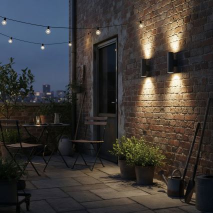 Ideal Lux - Väli seinavalgusti GUN 2xGU10/35W/230V IP44 antratsiit