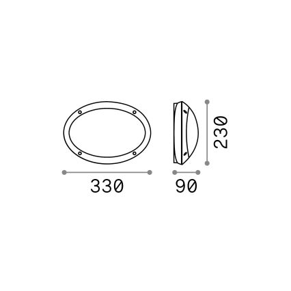 Ideal Lux - Väli seinavalgusti MADDI 1xE27/23W/230V IP66 must