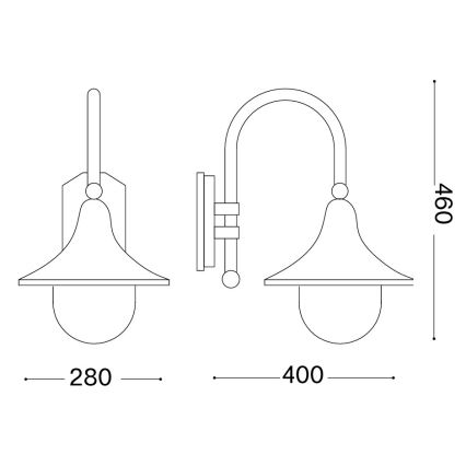 Ideal Lux - Välisseinale kinnitatav seinavalgusti CIMA 1xE27/52W/230V IP43 antratsiit