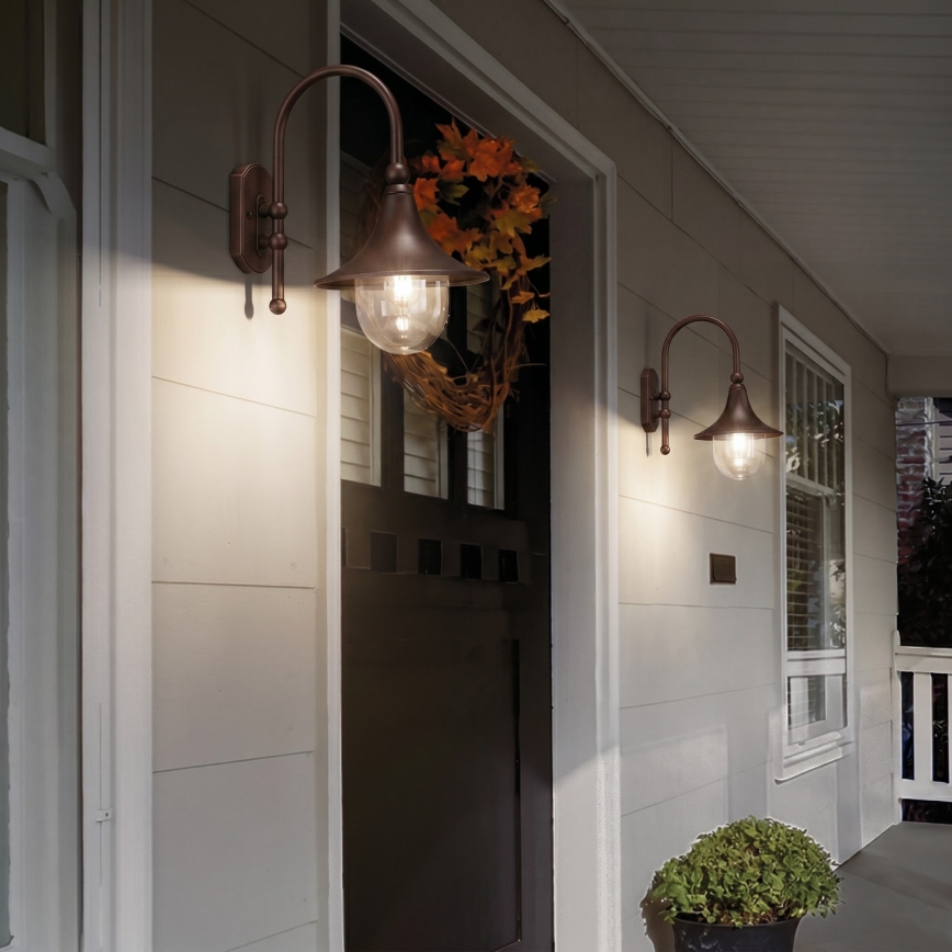 Ideal Lux - Välisseinale paigaldatav seinavalgusti CIMA 1xE27/52W/230V IP43 pruun