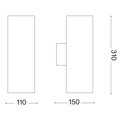 Ideal Lux - Välisseinale paigaldatav seinavalgusti GUN 1xE27/60W/230V 31 cm IP54 pruun