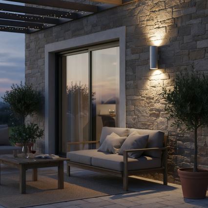 Ideal Lux - Välisseinavalgusti GUN 1xE27/60W/230V 31 cm IP54 hall