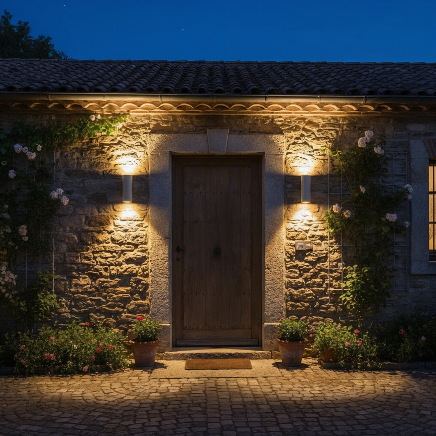 Ideal Lux - Välisseinavalgusti GUN 1xE27/60W/230V 31 cm IP54 hall