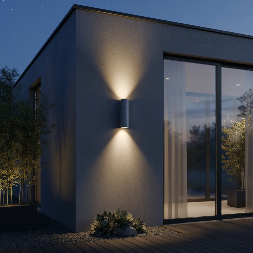 Ideal Lux - välisseinavalgusti GUN 1xGU10/35W/230V 21 cm IP44 hall