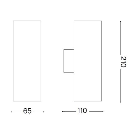 Ideal Lux - välisseinavalgusti GUN 1xGU10/35W/230V 21 cm IP44 hall