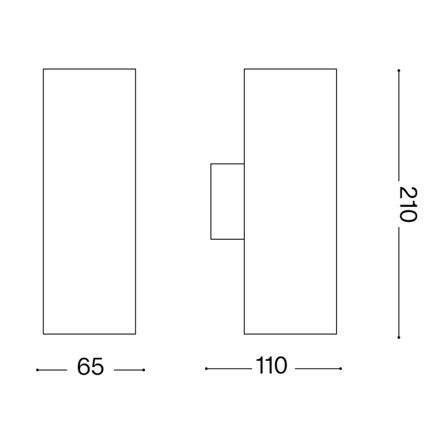 Ideal Lux - välisseinavalgusti GUN 1xGU10/35W/230V 21 cm IP44 hall