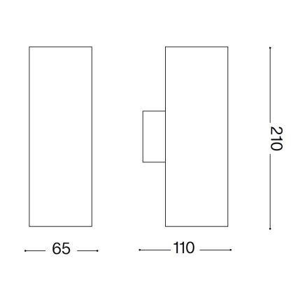 Ideal Lux - välisseinavalgusti GUN 1xGU10/35W/230V, 21 cm, IP44, pruun
