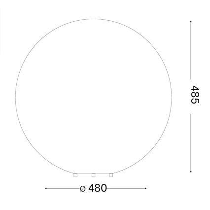 Ideal Lux - Välisvalgusti DORIS 1xE27/60W/230V Ø 48 cm IP44 hall