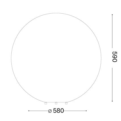 Ideal Lux - välisvalgusti DORIS 1xE27/60W/230V Ø 58 cm IP44 hall
