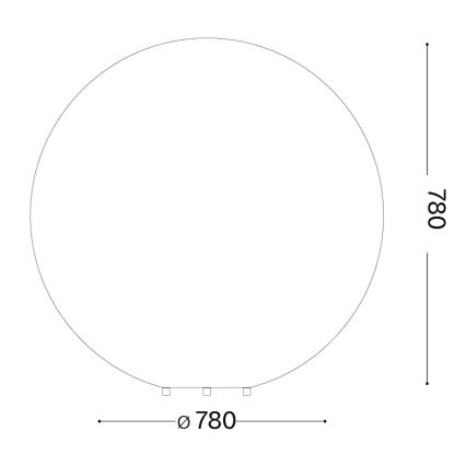 Ideal Lux - Välisvalgusti DORIS 1xE27/60W/230V Ø 78 cm IP44 hall