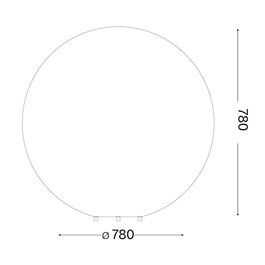 Ideal Lux - Välisvalgusti DORIS 1xE27/60W/230V Ø 78 cm IP44 hall