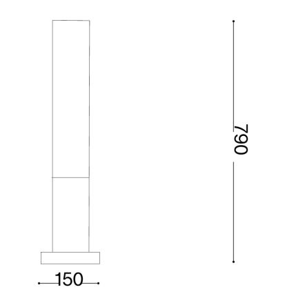Ideal Lux - Välisvalgusti EDO OUTDOOR 1xGX53/15W/230V 79 cm IP65 pruun