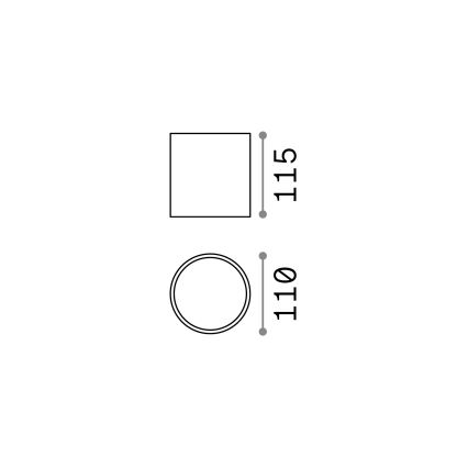 Ideal Lux - välisvalgusti GUN 1xGU10/28W/230V läbimõõt 11 cm IP55 hall