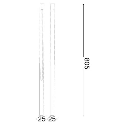 Ideal Lux - välisvalgusti JEDI LED, 12 W, 230 V, 80 cm, CRI 90, IP65, pruun