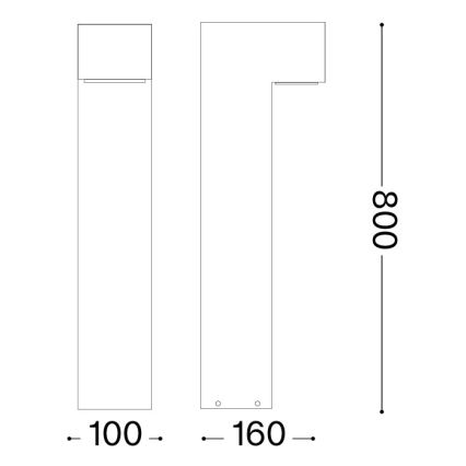 Ideal Lux - Välisvalgusti SIRIO 1xGX53/9W/230V 80 cm IP65 pruun