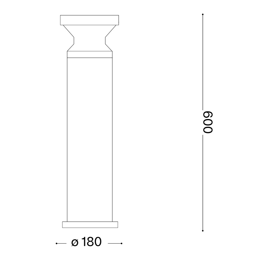 Ideal Lux - Välisvalgusti TORRE 1xE27/15W/230V 60 cm IP65 must