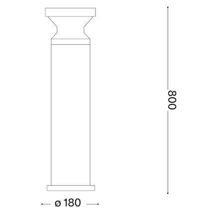 Ideal Lux - Välisvalgusti TORRE 1xE27/15W/230V 80 cm IP65 pruun