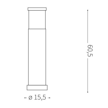 Ideal Lux - Välisvalgusti TRONCO 1xE27/42W/230V 60 cm IP65 antratsiit