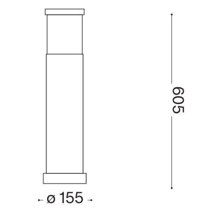 Ideal Lux - välisvalgusti TRONCO 1xE27/42W/230V 60 cm IP65 must