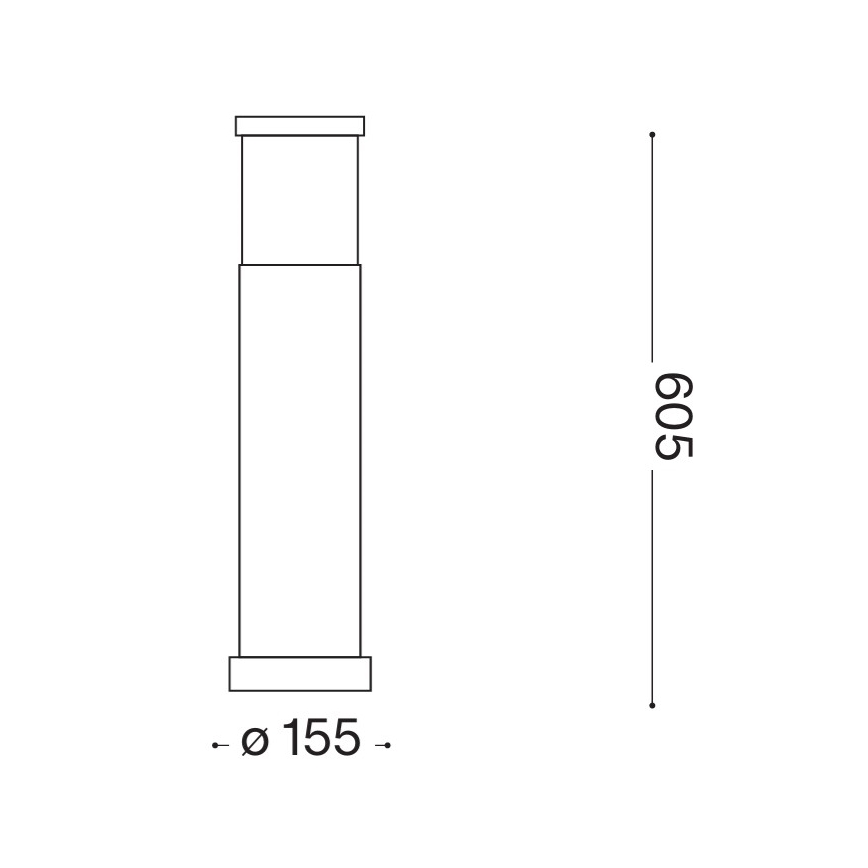 Ideal Lux - Välisvalgusti TRONCO 1xE27/42W/230V 60 cm IP65 valge