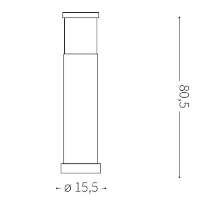Ideal Lux - Välivalgusti 1xE27/42W/230V 80 cm IP44 antratsiit