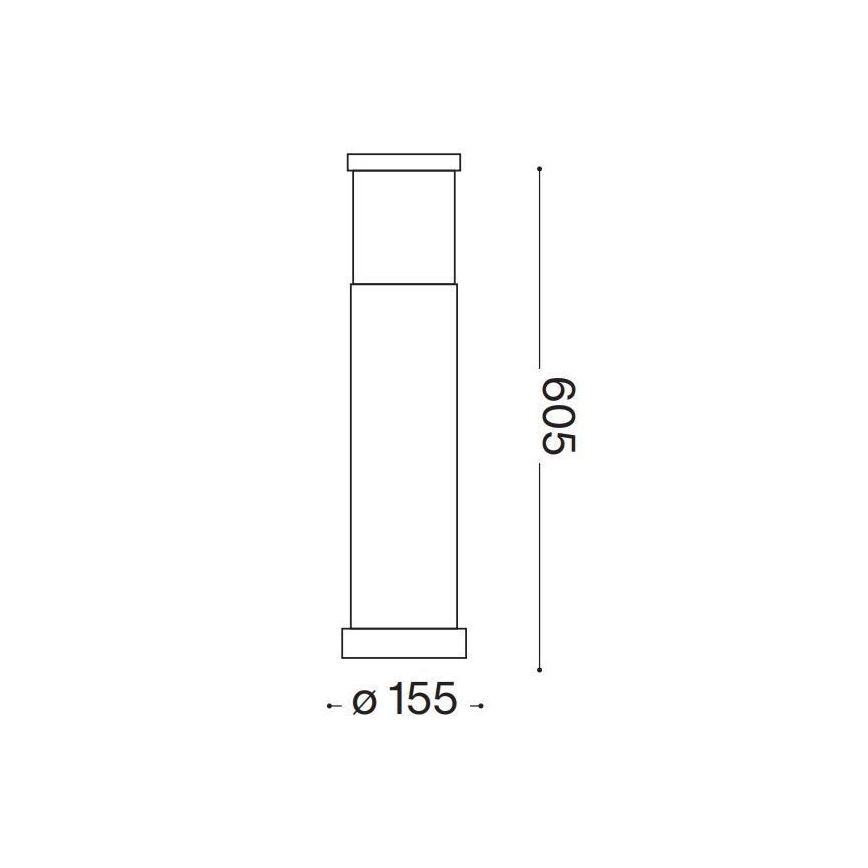 Ideal Lux - Välivalgusti TRONCO 1xE27/42W/230V 60,5 cm IP65 pruun