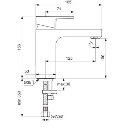 Ideal Standard A7105AA - Valamusegisti EDGE 15,6 cm, läikiv kroom