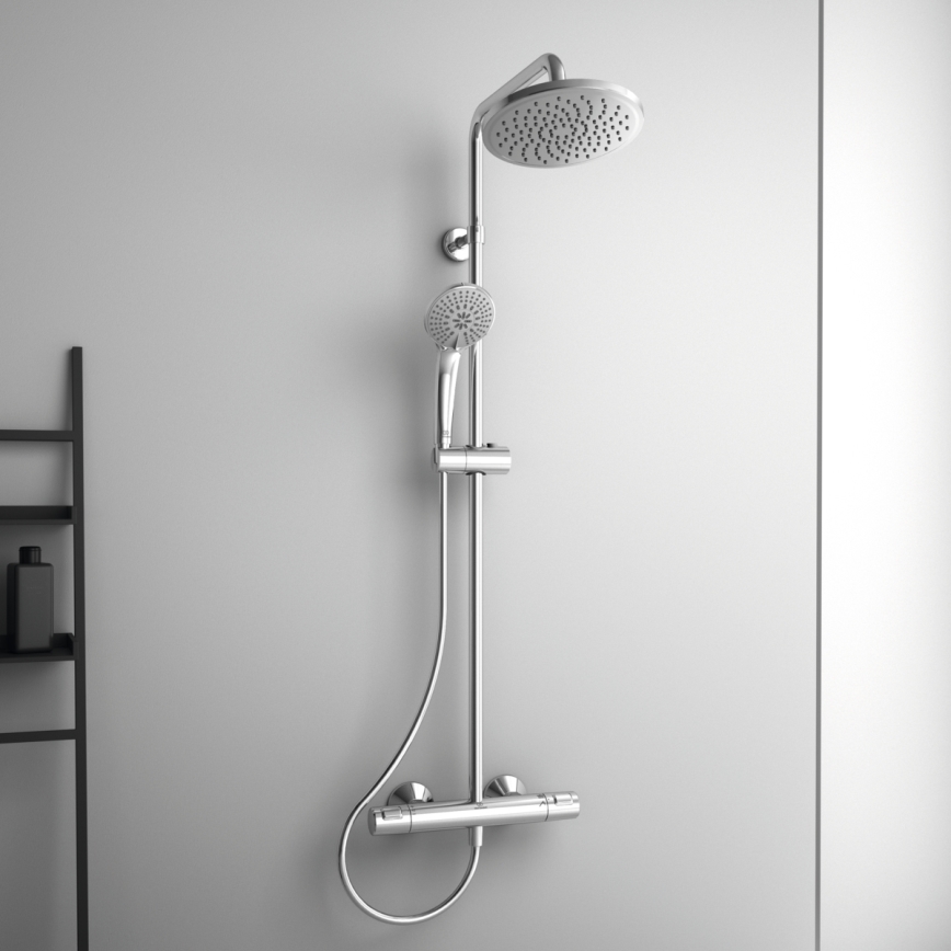 Ideal Standard A7208AA - dušikomplekt termostaatsegistiga CERATHERM T25, läikiva kroomviimistlusega