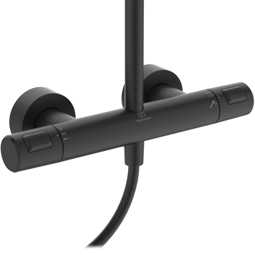 Ideal Standard A7545XG - Dušikomplekt termostaatsegistiga CERATHERM T25, mati must