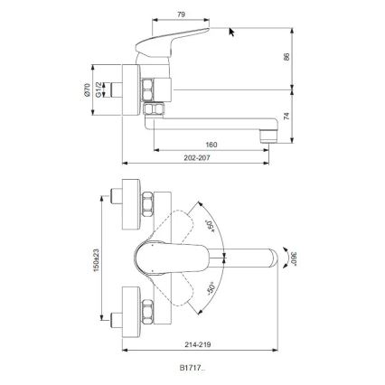 Ideal Standard B1717AA - CERAFLEX köögisegisti, läikiv kroom