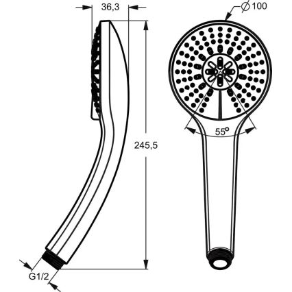 Ideal Standard B9403AA - käsidušš IDEALRAIN läikiv kroom