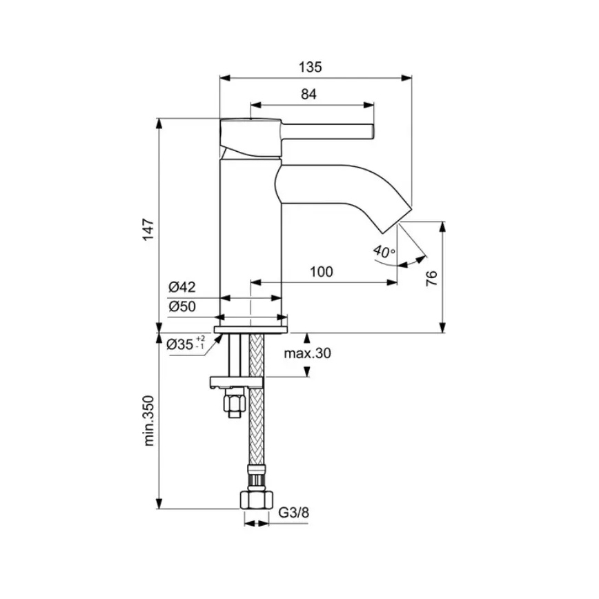 Ideal Standard BC268AA - CERALINE valamusegisti 14,7 cm läikiv kroom