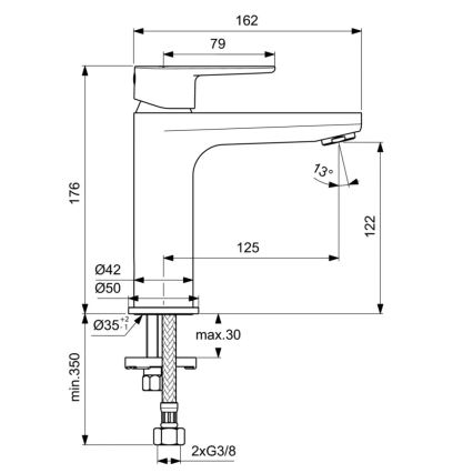 Ideal Standard BC554AA - Valamusegisti CERAFINE MODEL O 17,6 cm läikiv kroomviimistlus