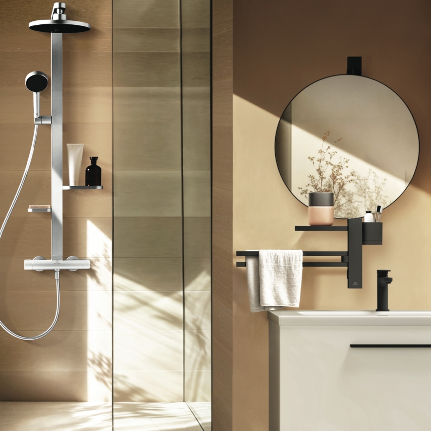 Ideal Standard BD583SI - Dušikomplekt termostaatsegistiga CERATHERM ALU+ matitud kroom