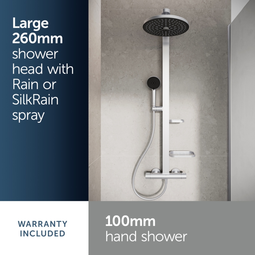 Ideal Standard BD583SI - Dušikomplekt termostaatsegistiga CERATHERM ALU+ matitud kroom